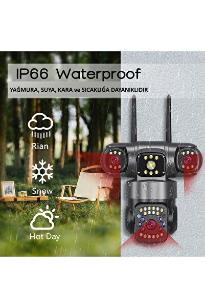 VİVATECH Pro 5904 20MP 4 Kameralı Wifi Akıllı Kamera 16X Zoom İnsan Takibi Çift Yönlü Ses Hieasy Türkçe