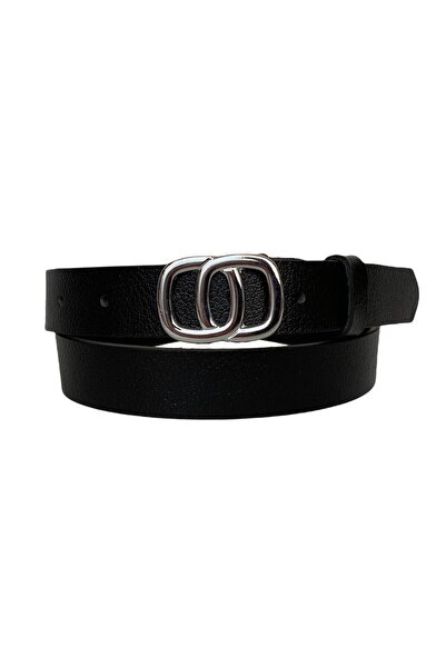 GoDeri 100% натуральна шкіра, срібна пряжка, чорний тонкий жіночий ремінь, 3 ...