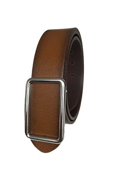 GoDeri Натуральна шкіра, новий тренд, блискуча срібна пряжка, міцний ремінь світло-коричневого кольору, ширина 4 см = gotoka