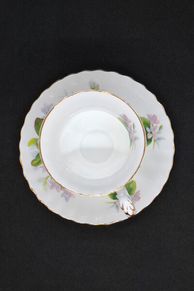 Royal Albert Bone China England Mayflower Vintage Double Boy Coffee Cup and Saucer 120 ml