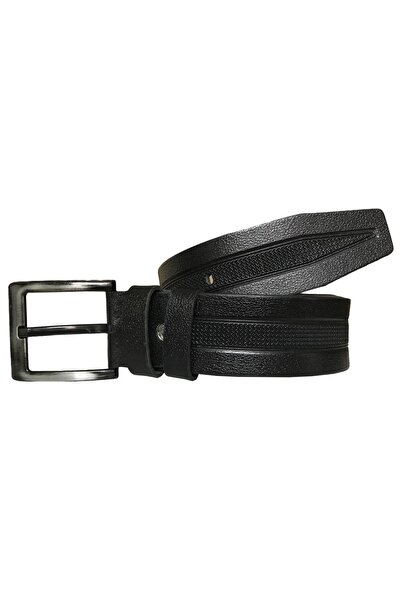 GoDeri Αθλητική ζώνη από γνήσιο δέρμα μεσαίου τύπου μαύρο τζιν - 4,5 cm=hs-dk-0009