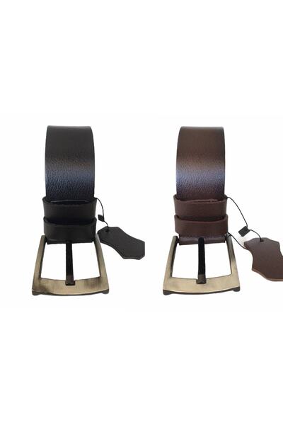 GoDeri 100% Γνήσιο Πολυτελές Δέρμα Super 2-Pece Μαύρο, Καφέ Αθλητική Ζώνη 4,5 cm=2li-kasi