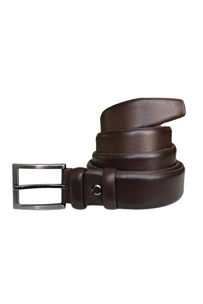 GoDeri Quality Leather Brown Classic Fabric Belt with Trousers 3.5 cm
