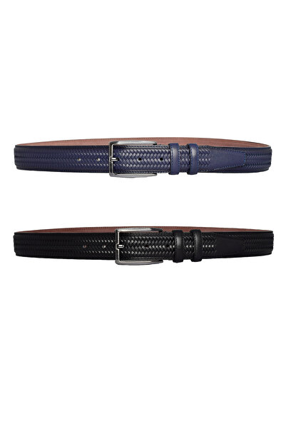 GoDeri 100% натуральна шкіра, комплект з 2 штук, чорний, синій з простроченим принтом. Штани з резинкою 3,5 см.