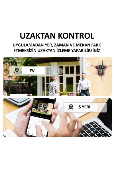 VİVATECH Pro 5904 20MP 4 Kameralı Wifi Akıllı Kamera 16X Zoom İnsan Takibi Çift Yönlü Ses Hieasy Türkçe