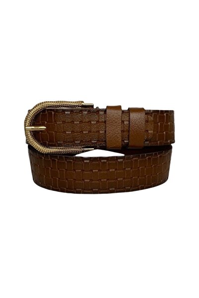 GoDeri 100% piele naturală, curea maro pentru blugi pentru femei cu cataramă aurie 4 cm=70-an-byn