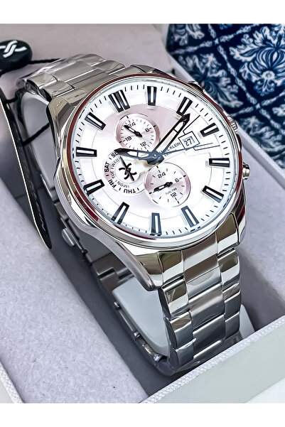 Daniel Klein Silver Color Steel Men's Wristwatch All Functions Active Watch with Bracelet Gift Father's Day