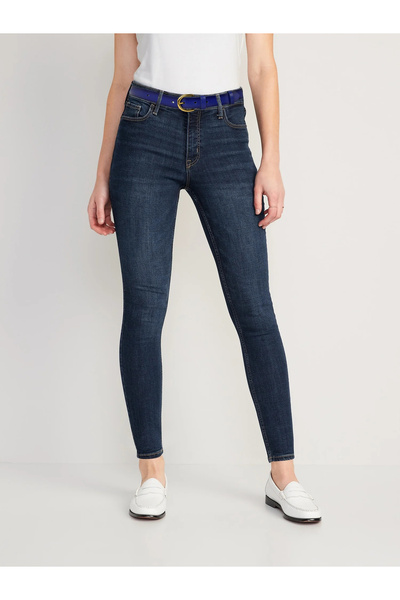 GoDeri 100% натуральна шкіра, золота пряжка, парламентський синій тонкий жіночий ремінь, 3 см = 3 см - kdn-02