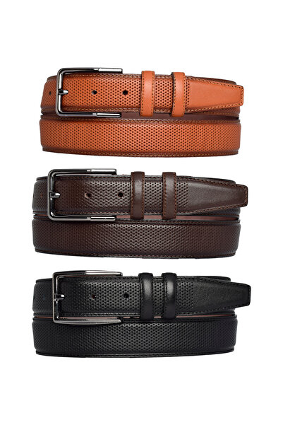 GoDeri 100% натуральна шкіра, комплект із 3 предметів, чорний, світло-коричне...