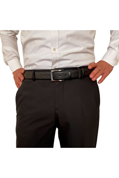 GoDeri 100% Γνήσιο Δέρμα Ποιότητας, Μαύρο Κλασικό, Υφασμάτινη Ζώνη Παντελονιού 3,5 Cm=dk-142-143-144