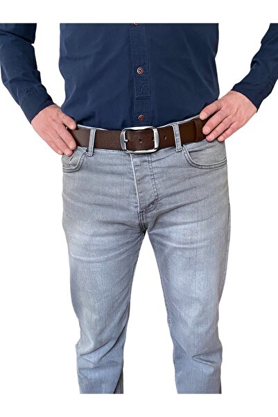 GoDeri 100% γνήσιο δέρμα, Legendary Smoked Oval Buckle; Σκούρο καφέ ζώνη 4 cm=καπνιστή.οβάλ