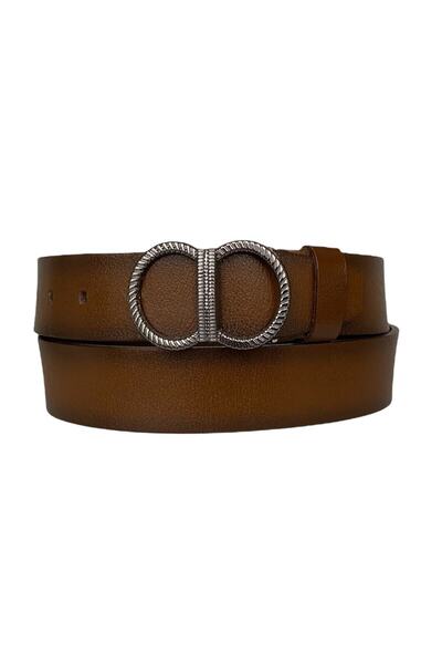 GoDeri 100% натуральна шкіра, матова срібна пряжка, коричневий жіночий ремінь...