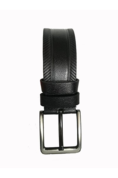 GoDeri Ζώνη τζιν με γνήσιο δέρμα μαύρο 4,5 εκ