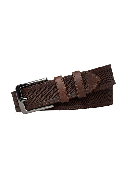 GoDeri 4 cm Wide Dark Brown 100% Genuine Leather Legend Belt - For Cotton, Canvas, Linen Trousers