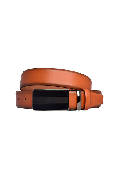 GoDeri 100% Genuine Leather, COVERED BUCKLE, Tan Classic, Fabric Trouser Belt 3.5 Cm_black2_taba_straight