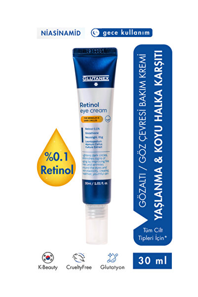 GLUTANEX Retinol Eye Cream | Retinol Glutatyon Neurolight İçerikli Göz Altı K...