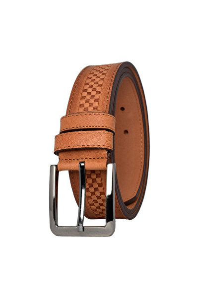 GoDeri 100% Genuine Leather Legend with 4 cm Tan Belt - Compatible with Jeans, Canvas, Linen Trousers tiguan.dot