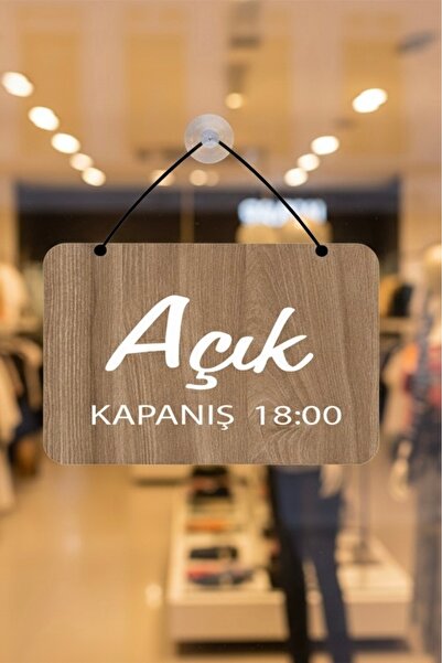 Yalıgraf Reklam Tabela Açık Kapalı Levhası - Ahşap