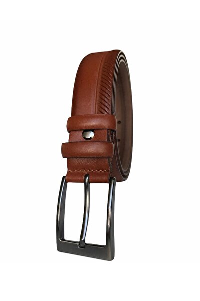 GoDeri Ζώνη παντελονιού από γνήσιο δέρμα Tan Classic - 3,5 cm = dk-135-138