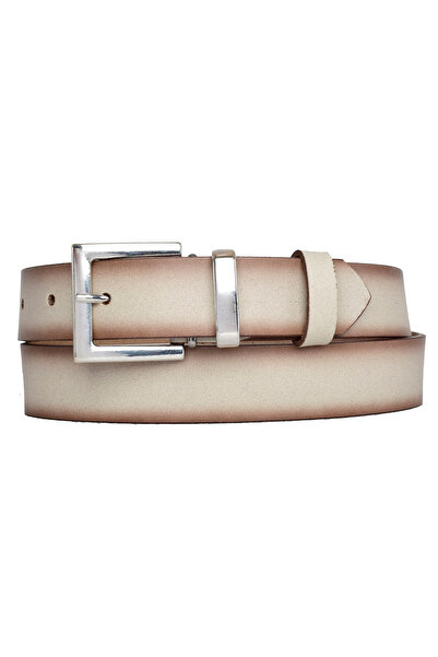 GoDeri 100% Genuine Leather, Silver Suit Buckle 3 Cm Mink Women's Belt; Dress...