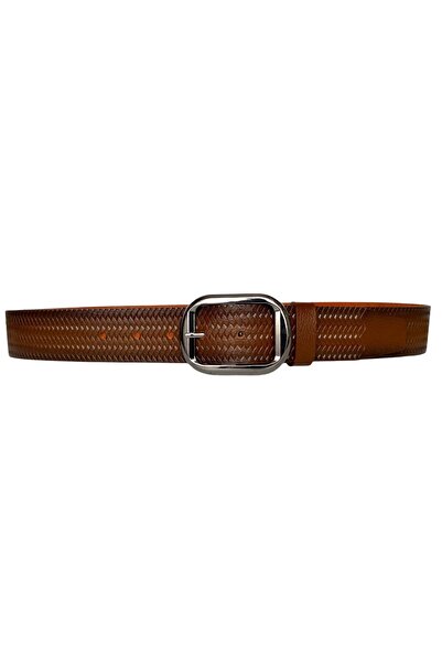 GoDeri 100% Genuine Leather, Black Nickel Buckle Brown Women's Jeans Belt 4 Cm=tyc00419802558