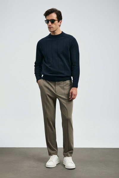 Lufian 112190329 Simon Smart Men's Chino Pants Slim Fit Men's Pants Toprak