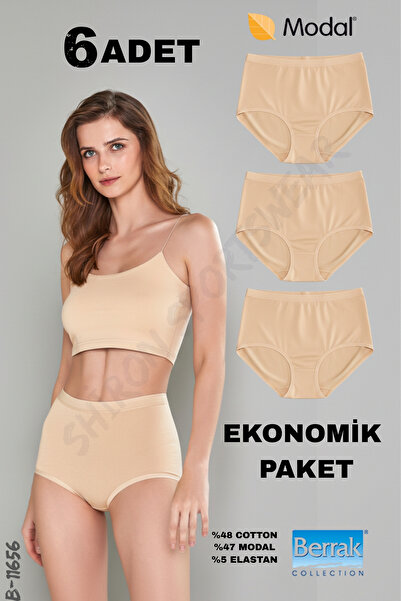 Shiron Sportswear&Company Ψηλόμεσο εσώρουχο εφέ σύσφιξης Modal 6-pack Premium Series - Berrak 11656