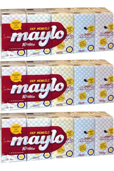 Maylo مجموعة مناديل ورقية للجيب مكونة من 30 قطعة (3PK*10)