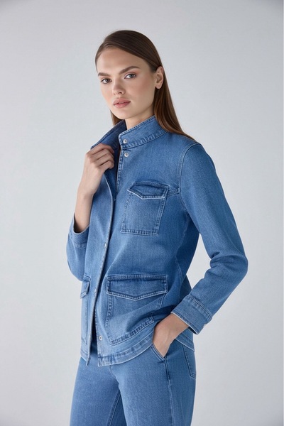 Masha Kate Jachetă de blugi cu croială normală