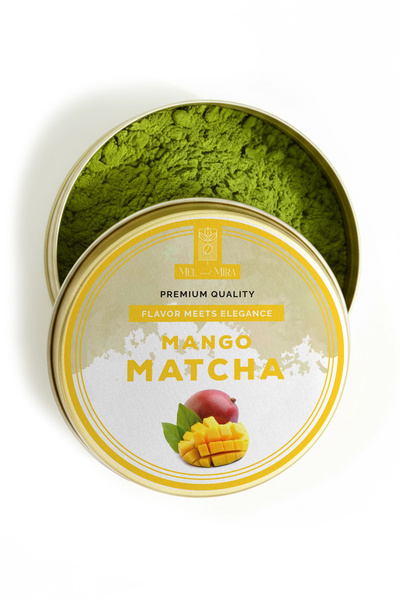 Mel and Mira Mango Matcha Powder 25g, Mango Aromalı Matcha Tozu Superfood