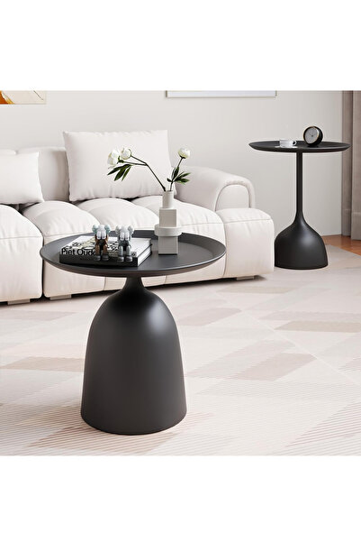 Generic Leon Home Two-piece Nordic Metal Coffee Side Tables – Retro Wrought Iron, Weather-Resistant