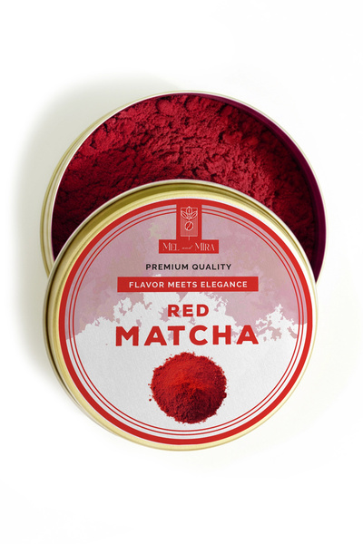 Mel and Mira Ceremonial Red Matcha Powder 25g, Törensel Kırmızı Matcha Tozu S...
