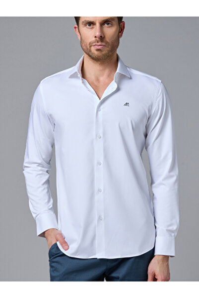 Mannerism The Silky Bamboo – White Shirt with Natural Softness, Slim Fit