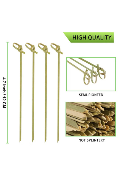 Generic 100 Pc Bamboo Knot Fruit Sticks Wooden Toothpicks