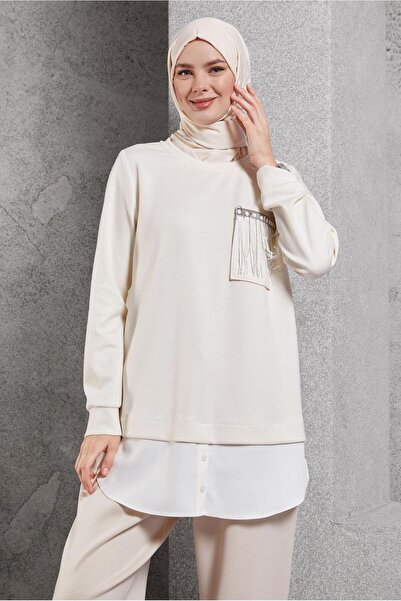 Alvina 45153 Model Garnished Tracksuit Tunic