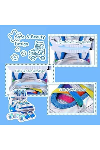 Bukela Girls Roller Skates Adjustable Light Up Wheels Illuminating for Beginners