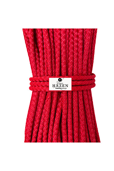 Hazen Home Yarı Mat Polyester Ip 6-7mm 45-50 Metre 1 Kg Ip Sepet Supla Çanta Kırmızı