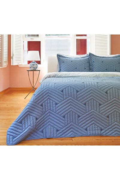 Linens Blue Vita Double Bed Cover Set
