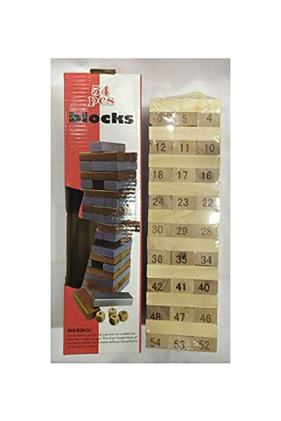 Wiss Toy 54-Piece Classic Non-Toxic Portable Wooden Building Blocks Set For Kids