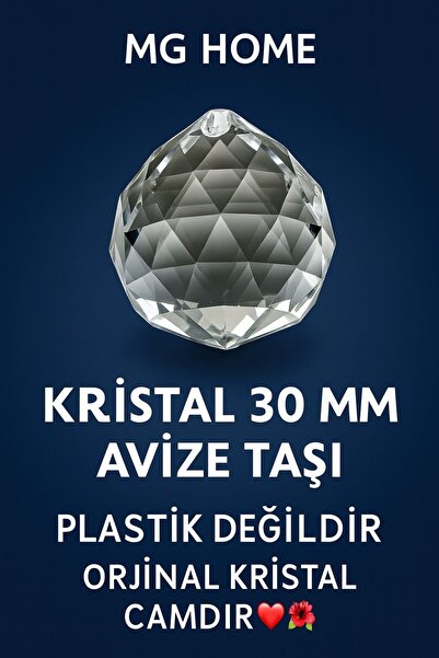 10 Adet Avize Taşı 30 Luk 30mm Kristal Avize Taşı Kristal Top Parlak Orjinal Kristal Cam HALKASIZ