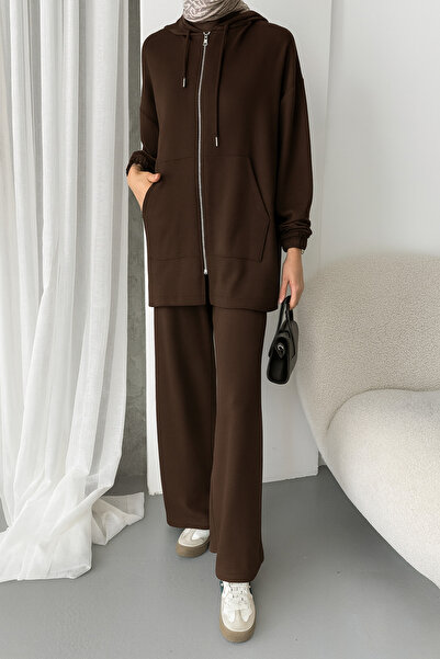 Mogi Butik Γυναικείο Modal χτενισμένο βαμβακερό μεγάλο μέγεθος με κουκούλα με καλυμμένη κεφαλή τουνίκ 3093