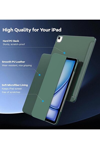 UnDePlus iPad Air 13Inch M2 Compatible Case Flip Cover with Pen Slot Pc Case A2898 A2899 A2900