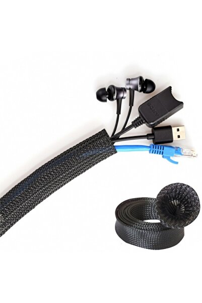 Lullaxx منظم كابلات، غلاف حماية، مناسب لأجهزة الكمبيوتر والمكاتب، 16.4 قدم/5 ...