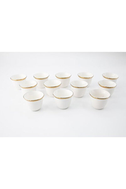Dania 12-Piece Arabic Coffee Cup Set White/Gold 80ml