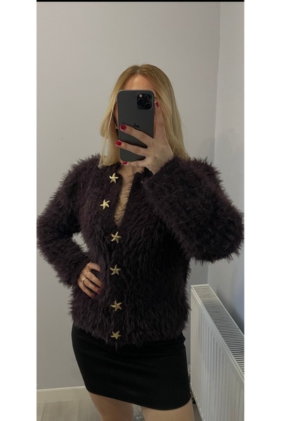 rose tml giyim Women's Knitwear Bearded Star Button Detailed Cardigan