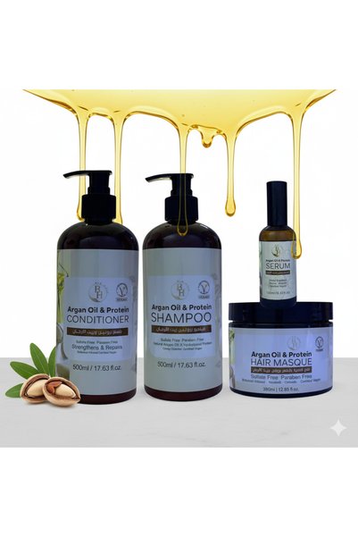 Oplus Argan Oil & Protein Hair Care Set – Vegan | Sulfate & Paraben Free
