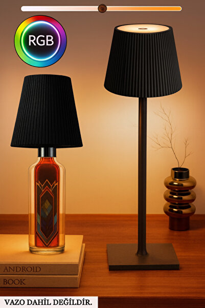 Ecuy Şarjlı LED Masa ve Gece Lambası Ev Restoran Otel Bar Ambiyans Işık 2 Mod...