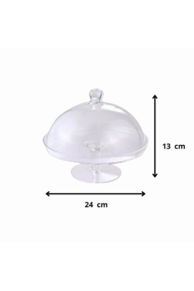 Generic Plastic Cake Saver with Base, with Transparent Cover 24X24X13 CM