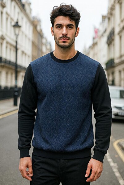 Masimar Ανδρικό φούτερ Jacquard με λαιμόκοψη