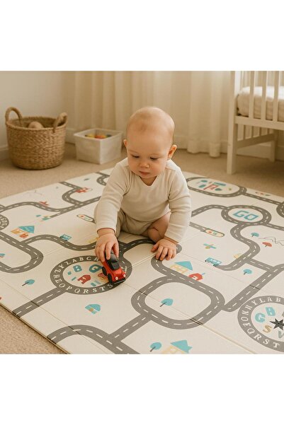 babytex Katlanır Oyun Matı 200x130x1 cm Katlanır Oyun Halısı
